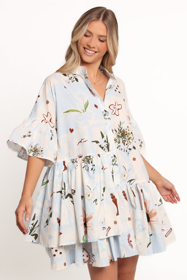 DRESSES Marguerite Mini Dress - Blue Floral