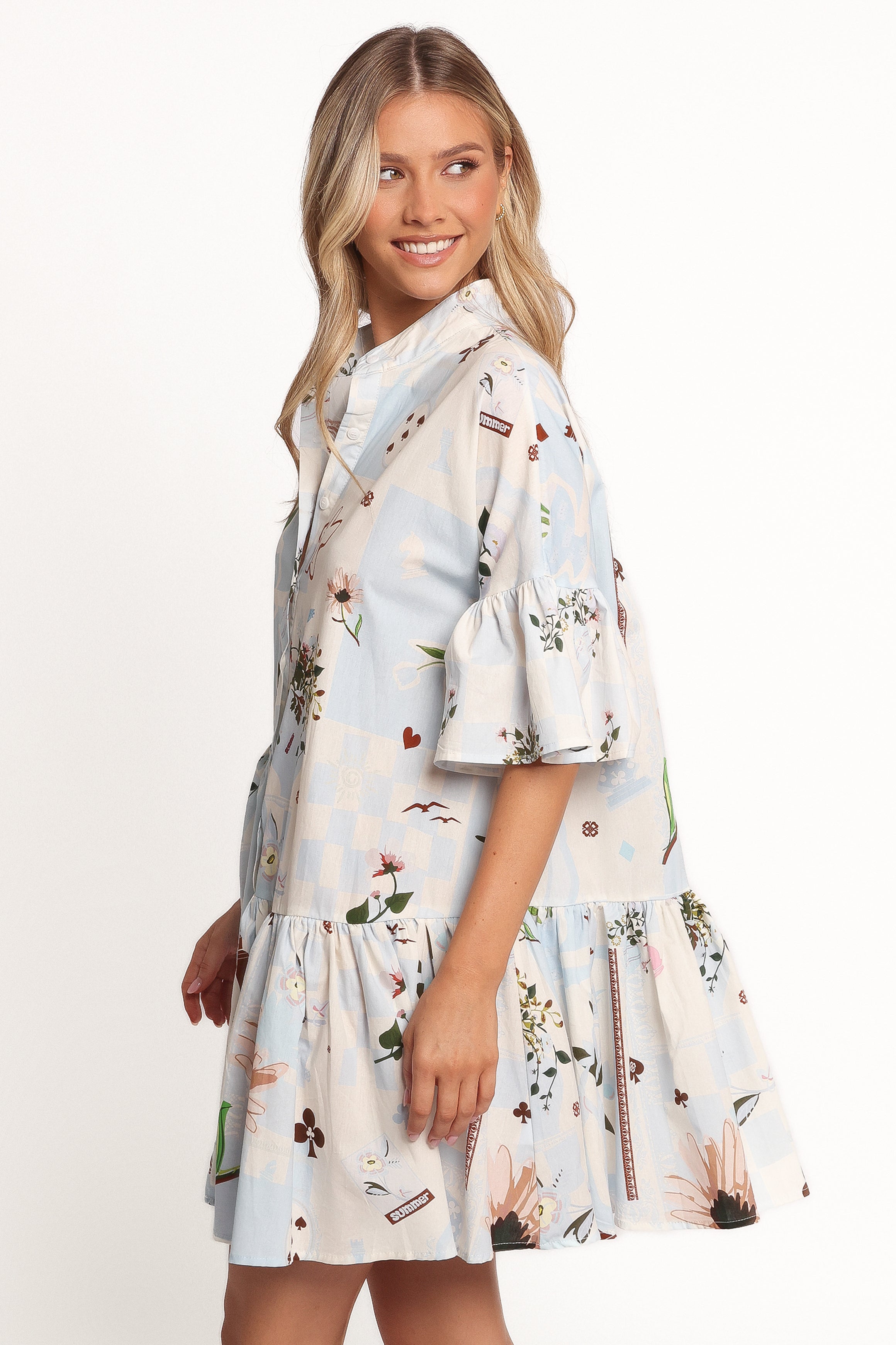 DRESSES Marguerite Mini Dress - Blue Floral