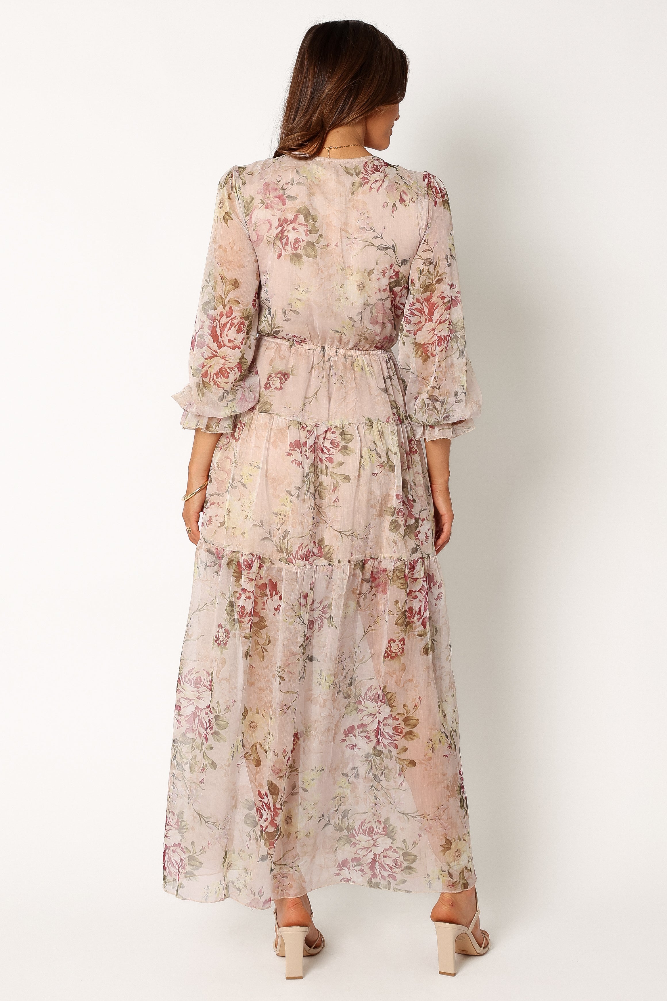 DRESSES @Maria Long Sleeve Maxi Dress - Cream