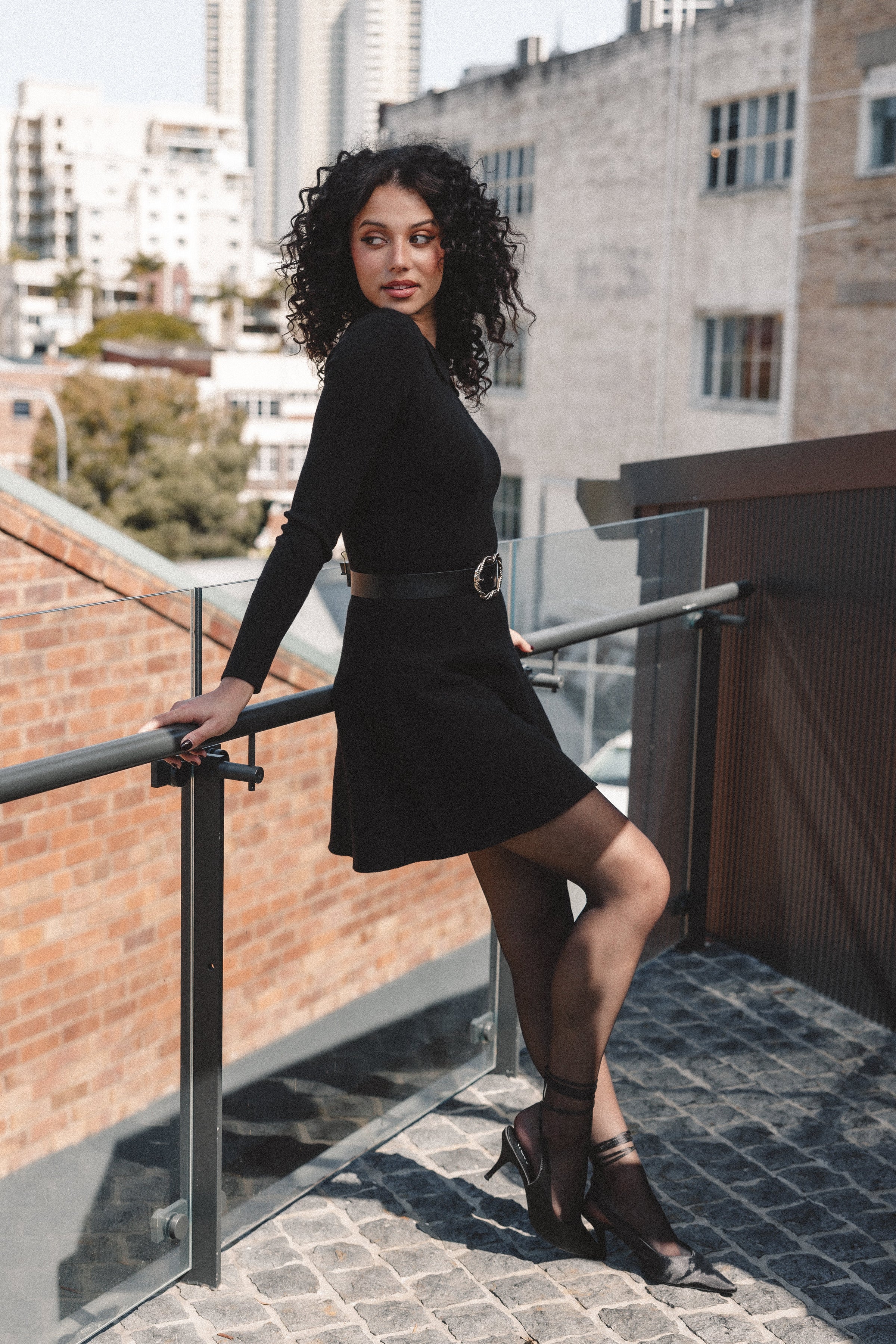 DRESSES Marianne Long Sleeve Mini Dress - Black