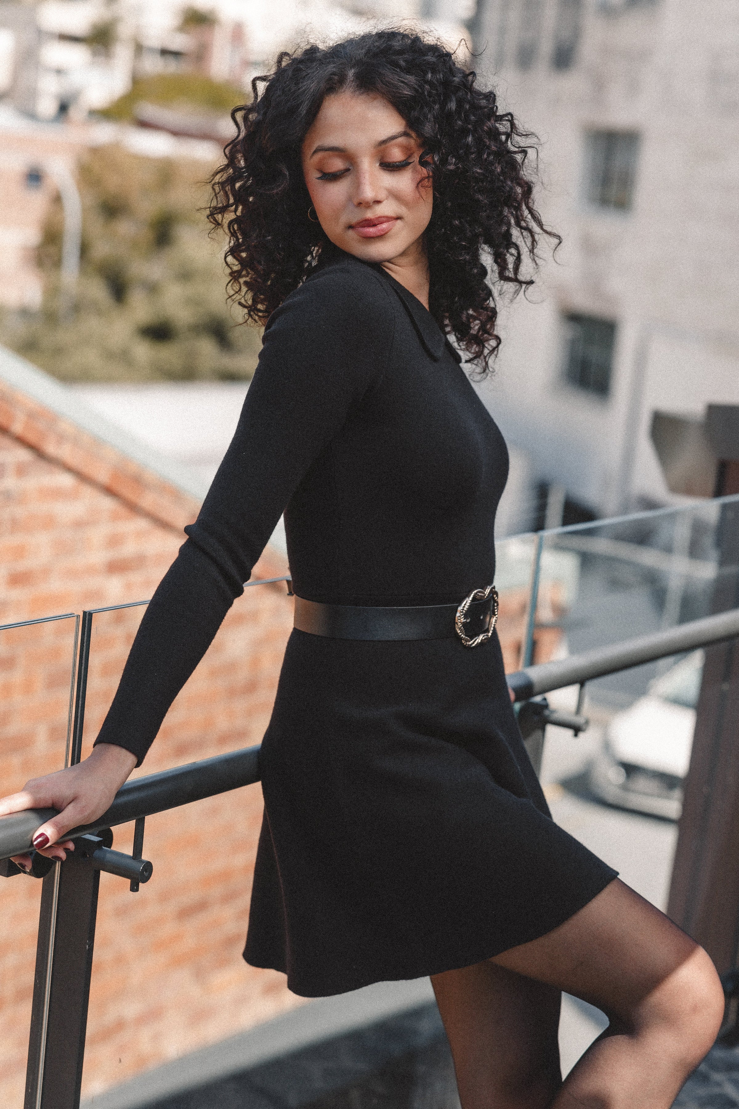 DRESSES Marianne Long Sleeve Mini Dress - Black