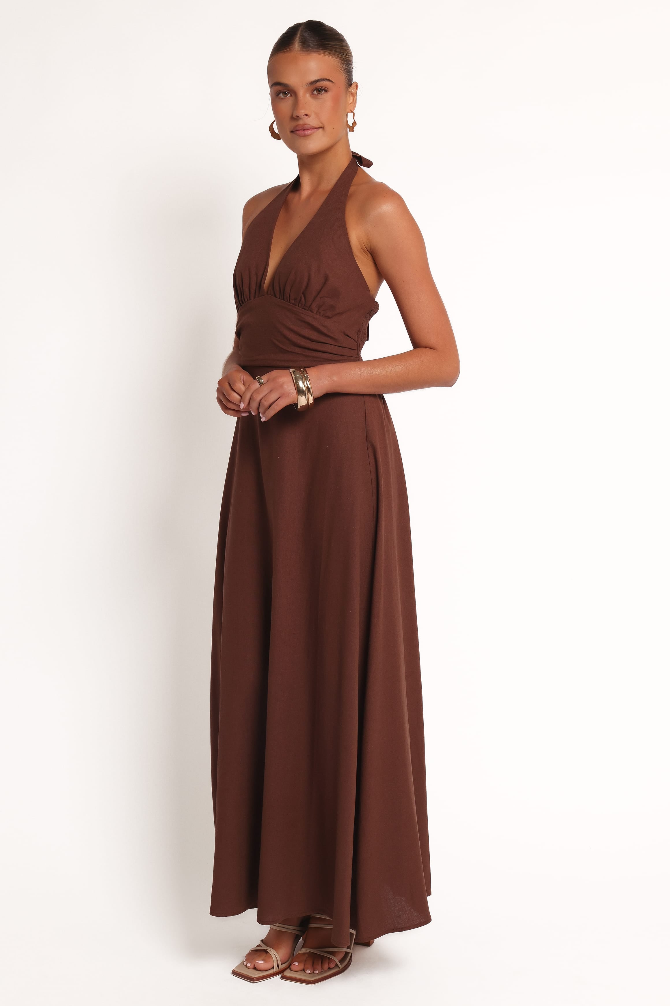 DRESSES Marie Halterneck Maxi Dress - Chocolate
