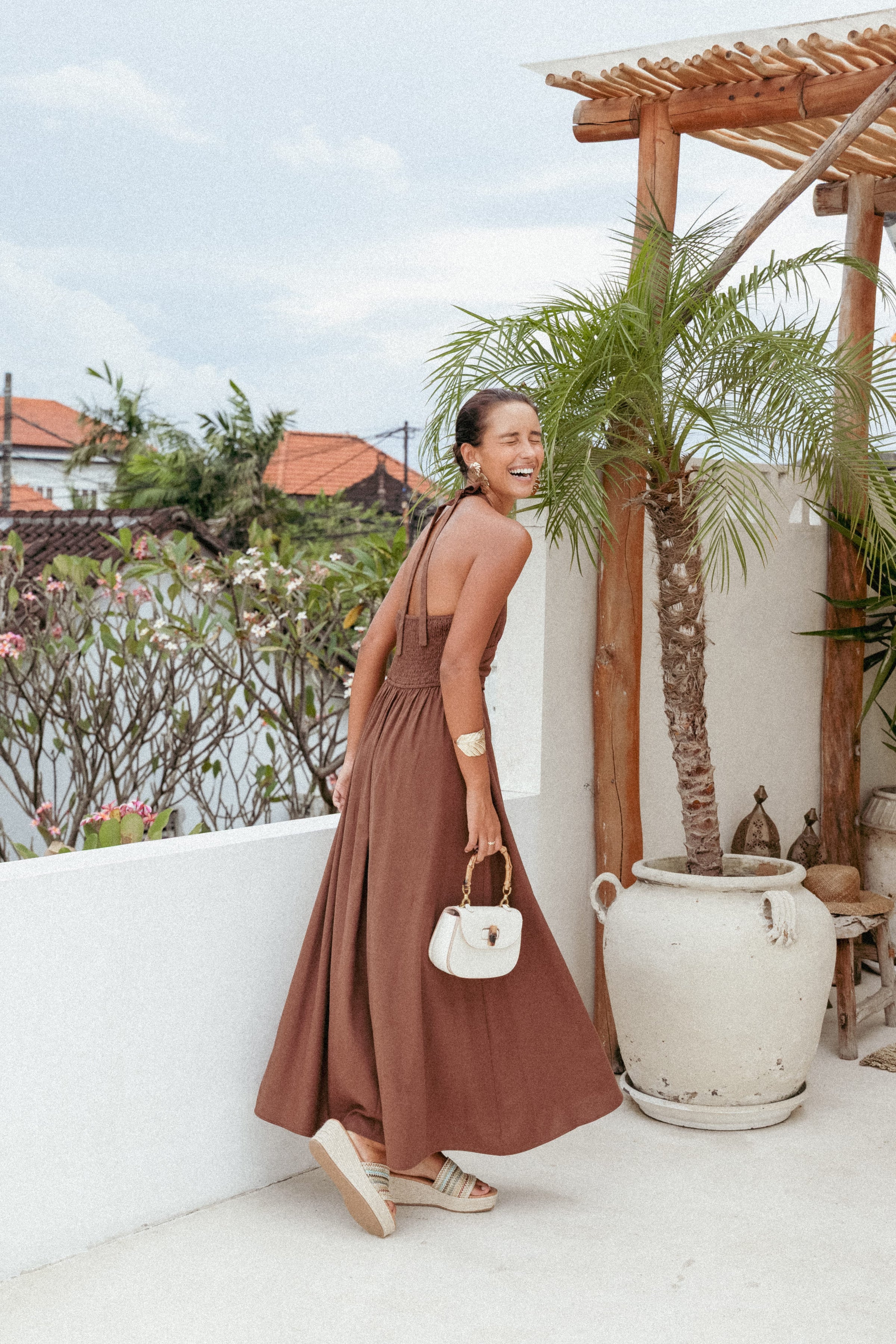DRESSES Marie Halterneck Maxi Dress - Chocolate