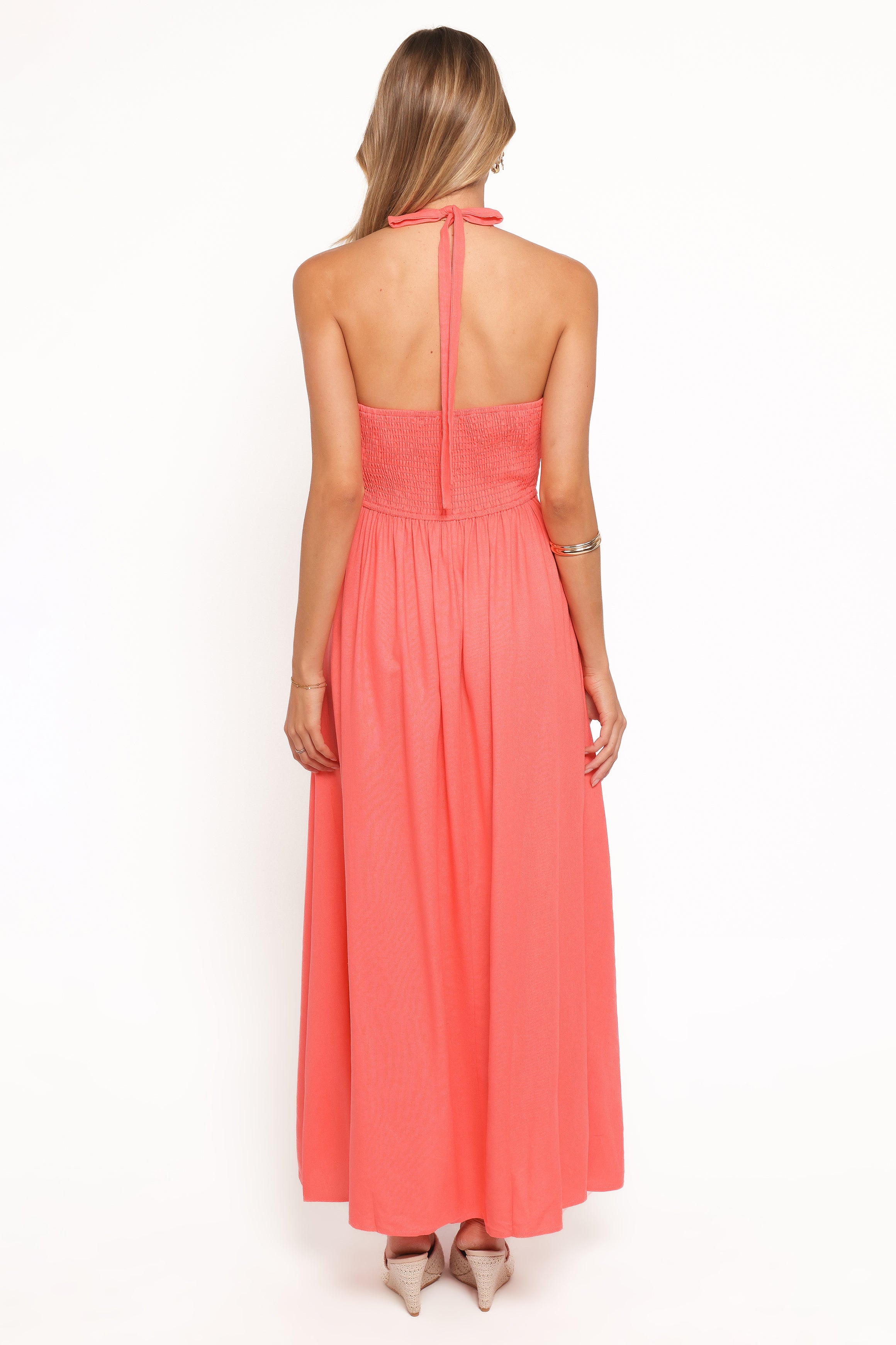 DRESSES Marie Halterneck Maxi Dress - Coral