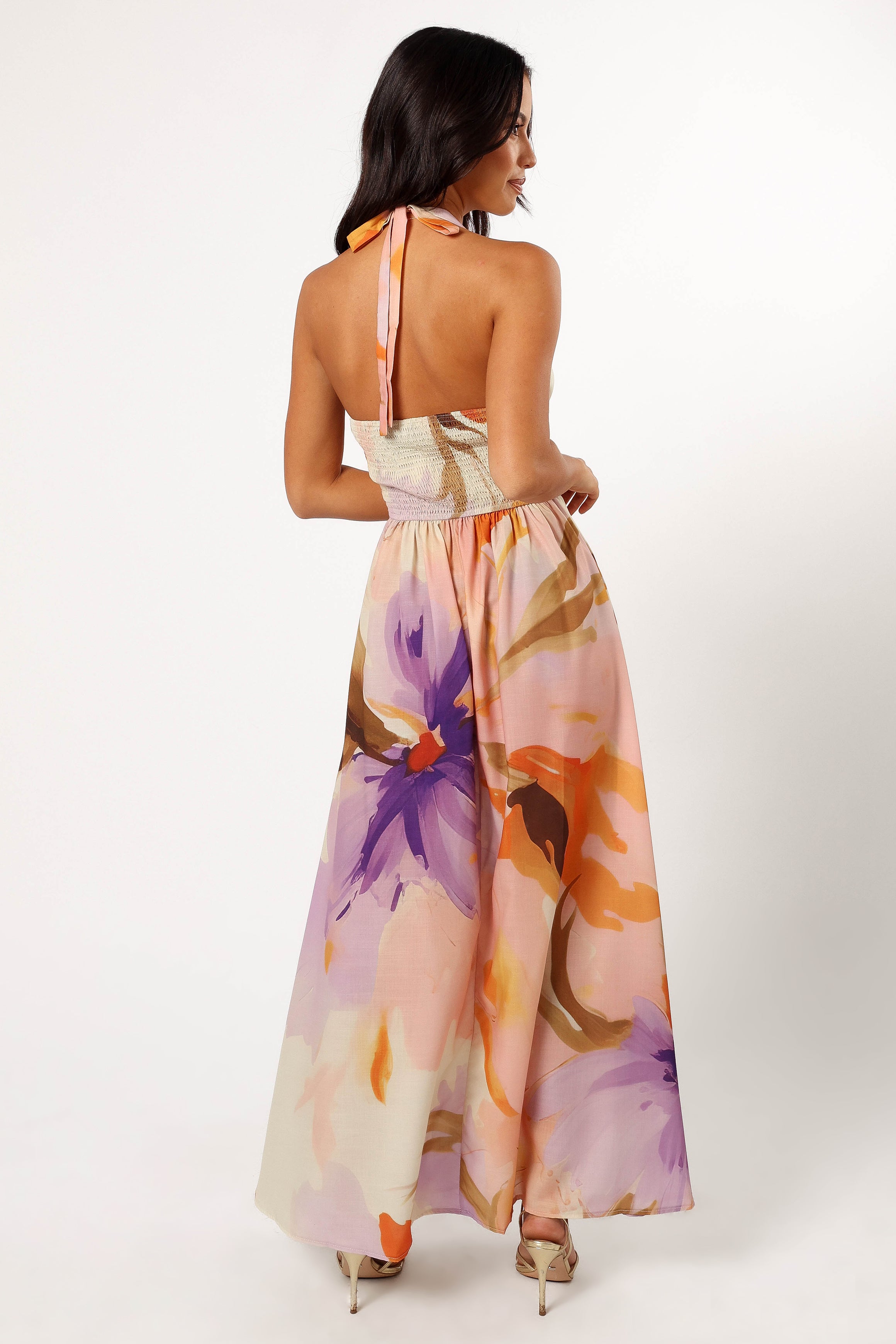 DRESSES @Marie Halterneck Maxi Dress - Multi (Hold for Euro Summer)