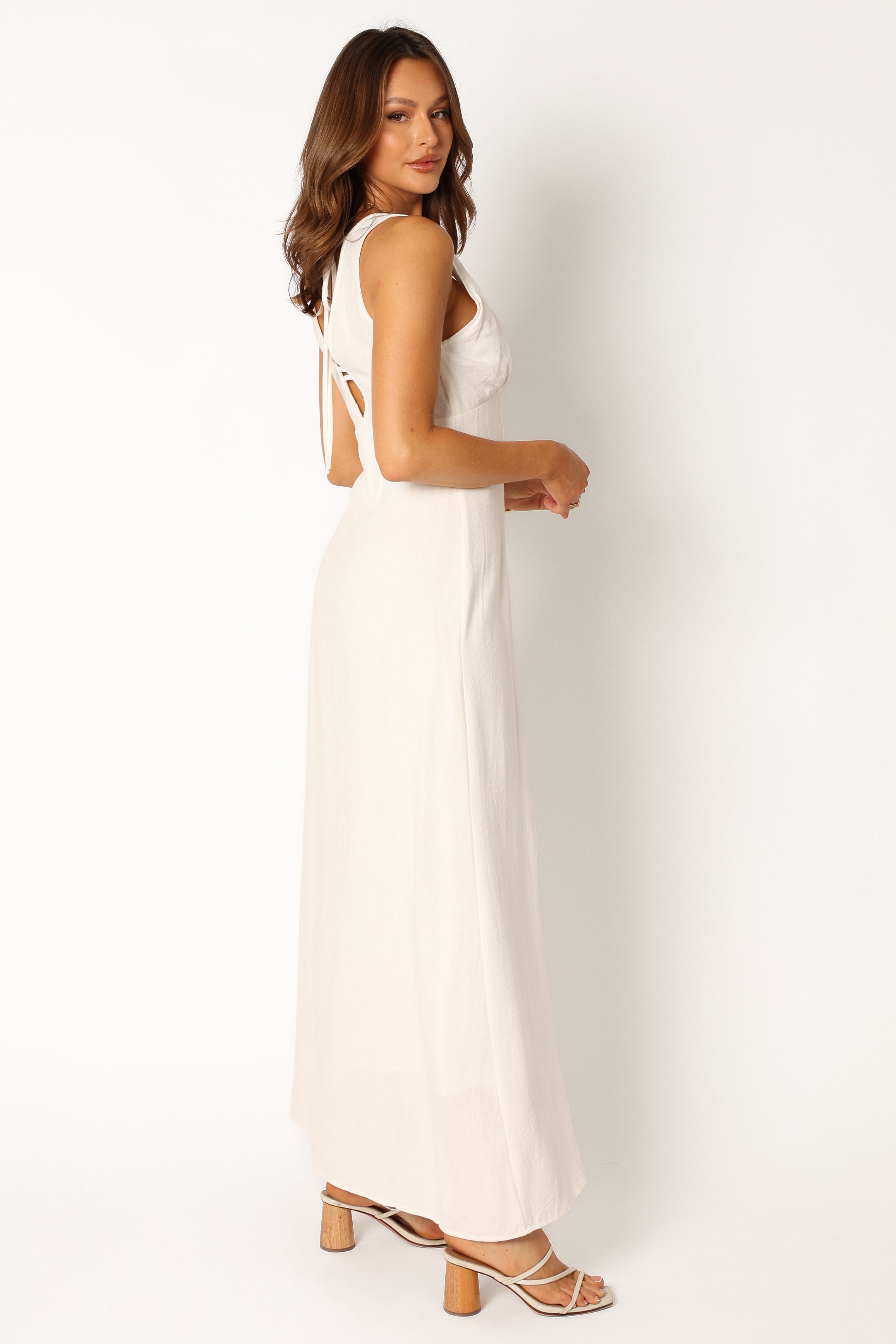 DRESSES @Marley Midi Slip Dress - White