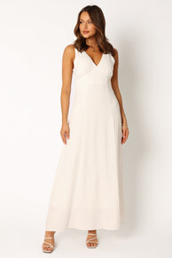 DRESSES @Marley Midi Slip Dress - White