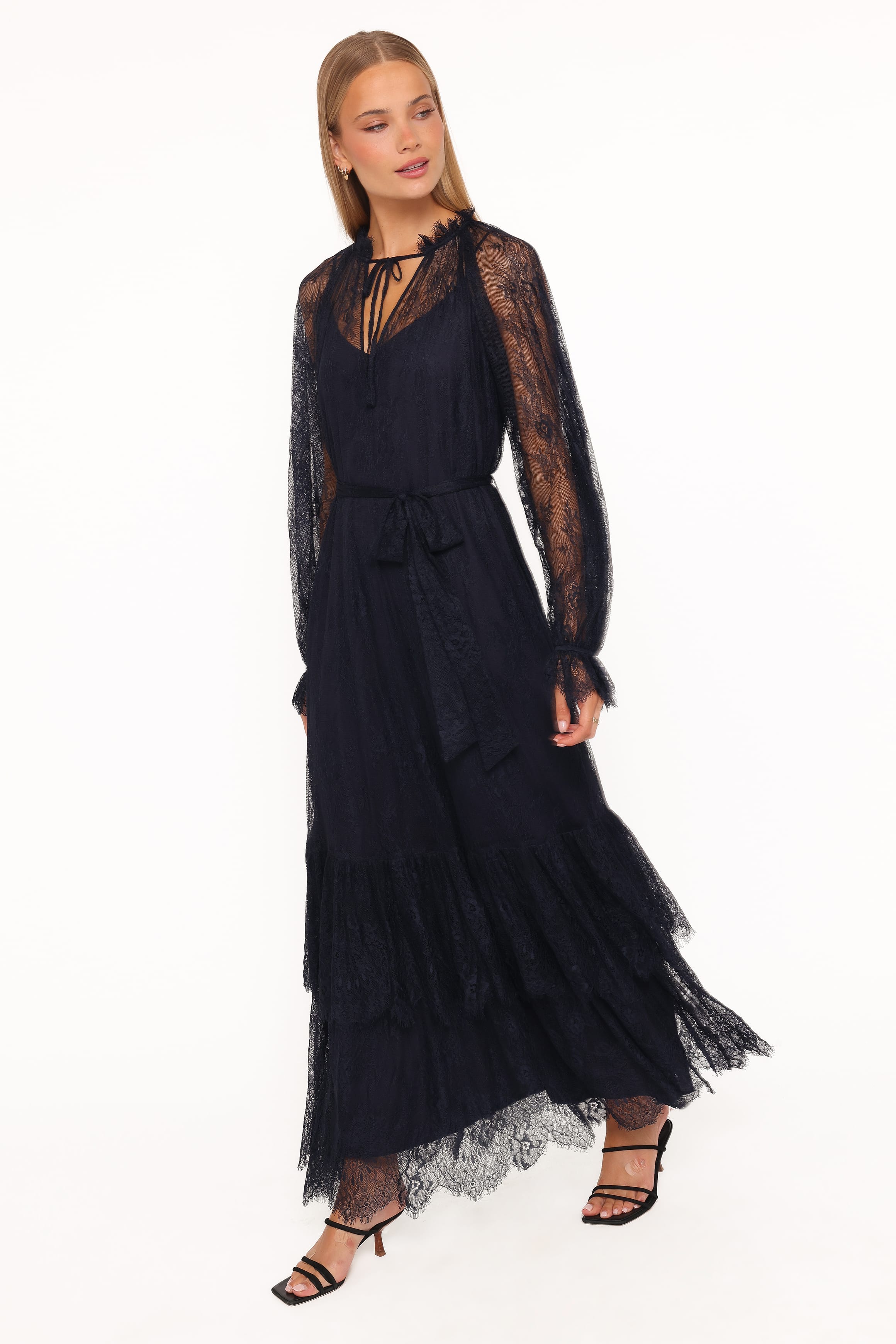 DRESSES @Marnelle Lace Maxi Dress - Midnight Navy