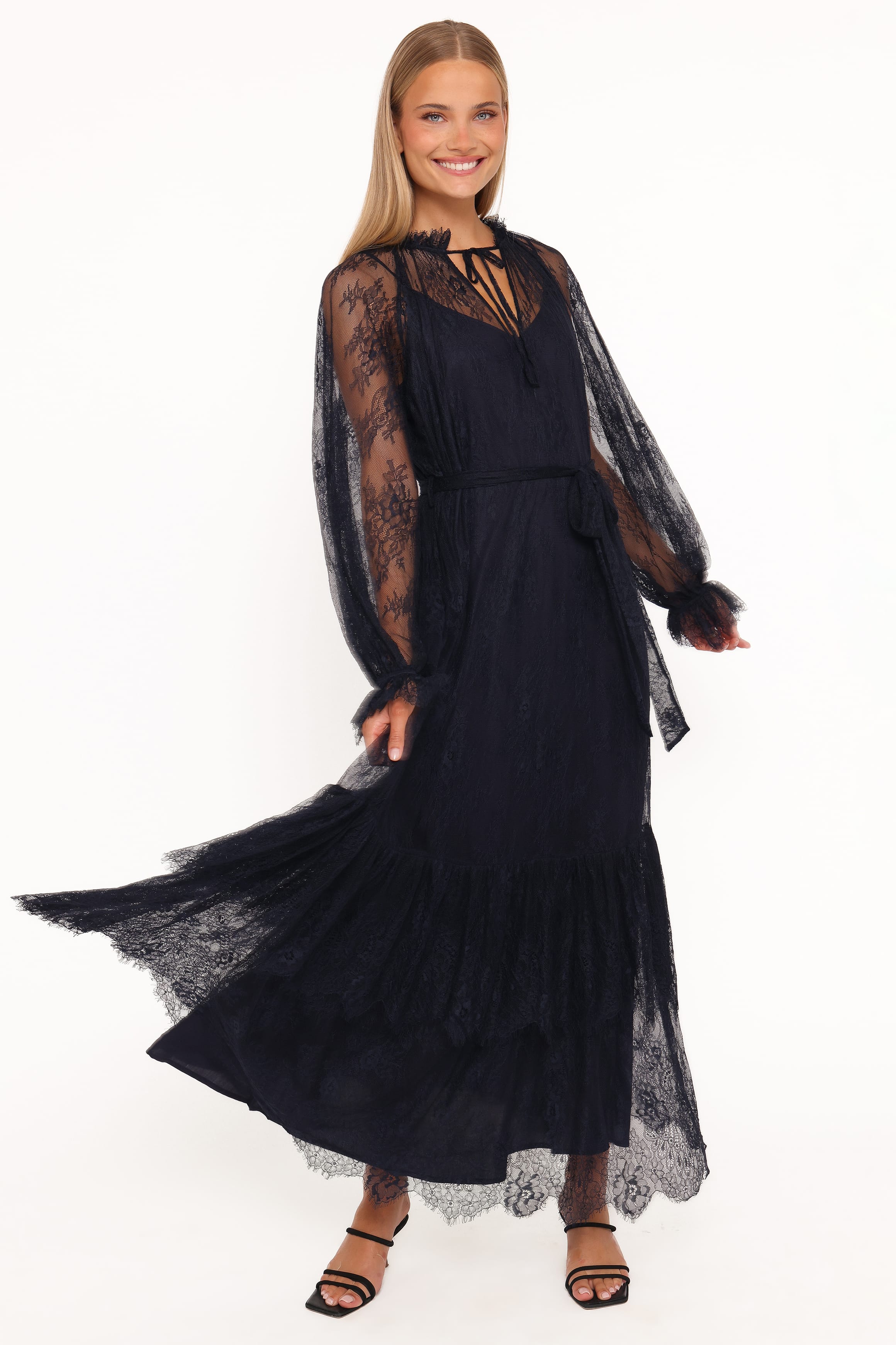 DRESSES @Marnelle Lace Maxi Dress - Midnight Navy
