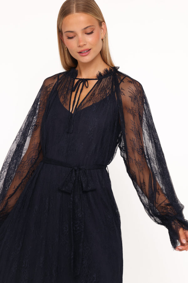 DRESSES @Marnelle Lace Maxi Dress - Midnight Navy