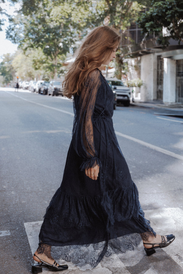 DRESSES @Marnelle Lace Maxi Dress - Midnight Navy