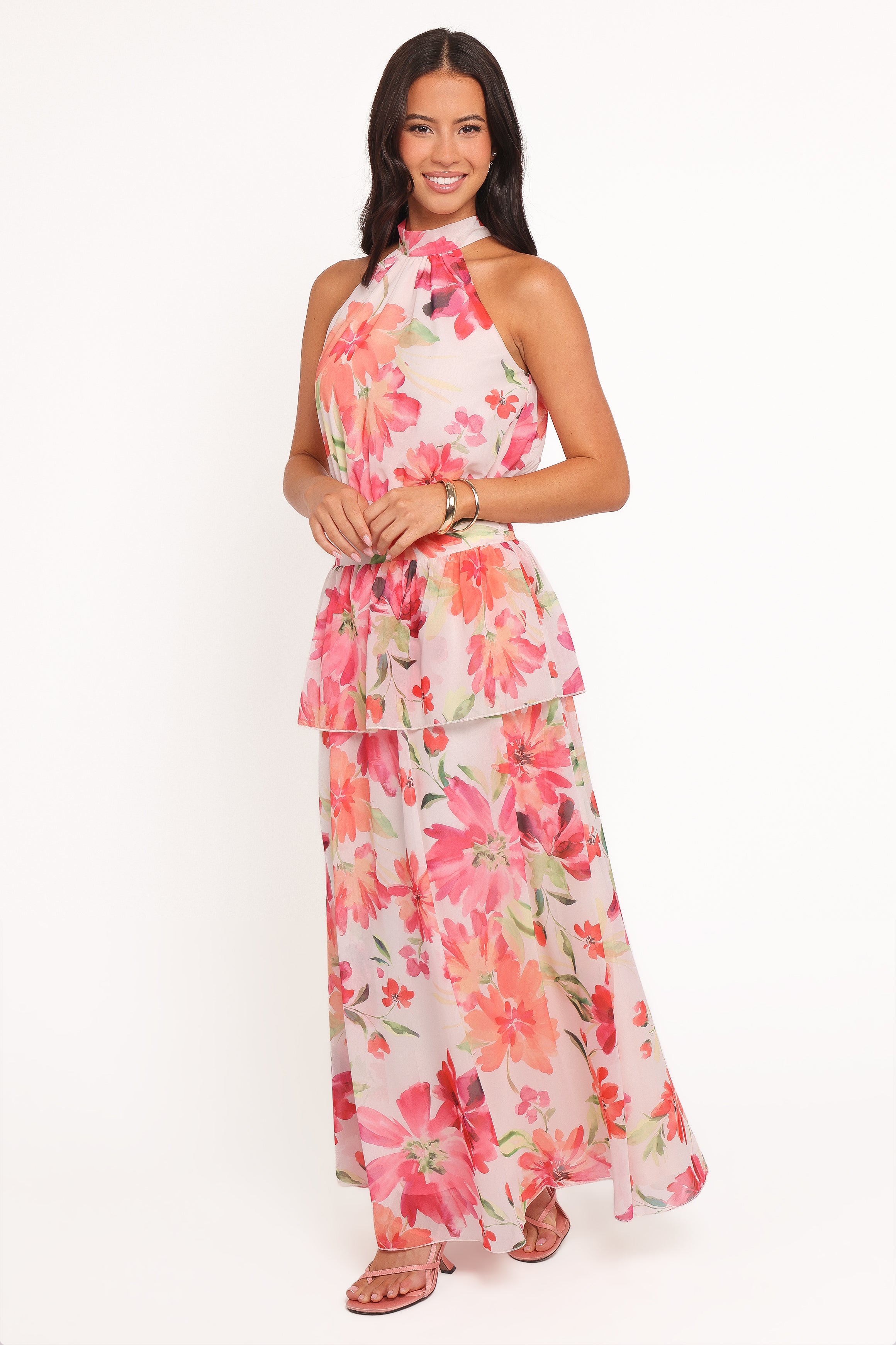 DRESSES Martha Maxi Dress - Orange Floral