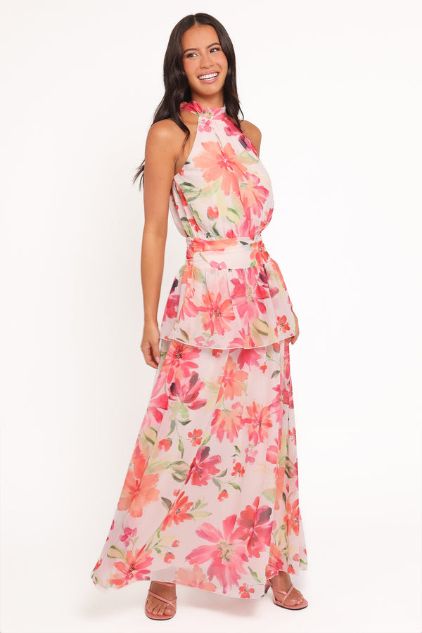 DRESSES Martha Maxi Dress - Orange Floral