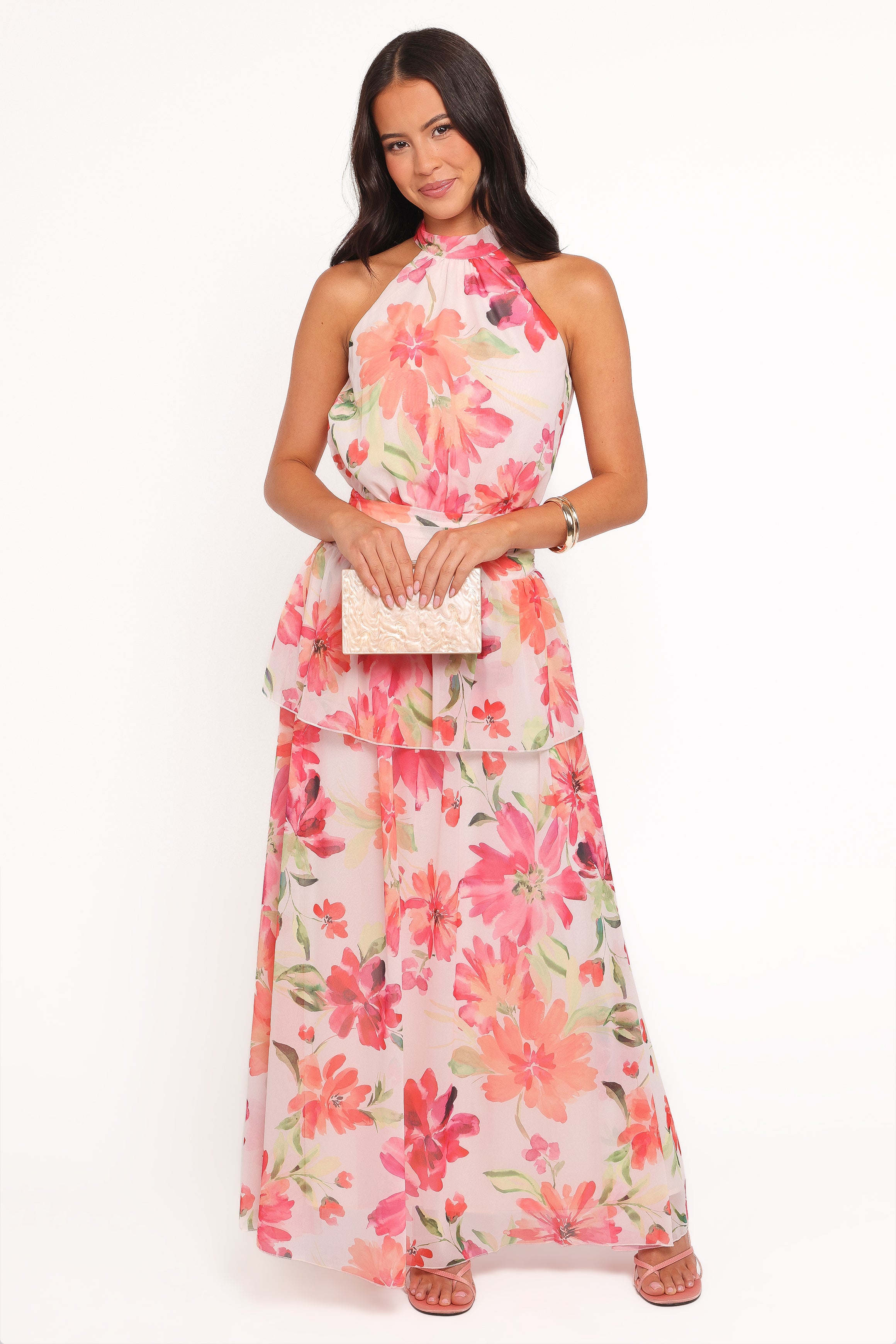 DRESSES Martha Maxi Dress - Orange Floral