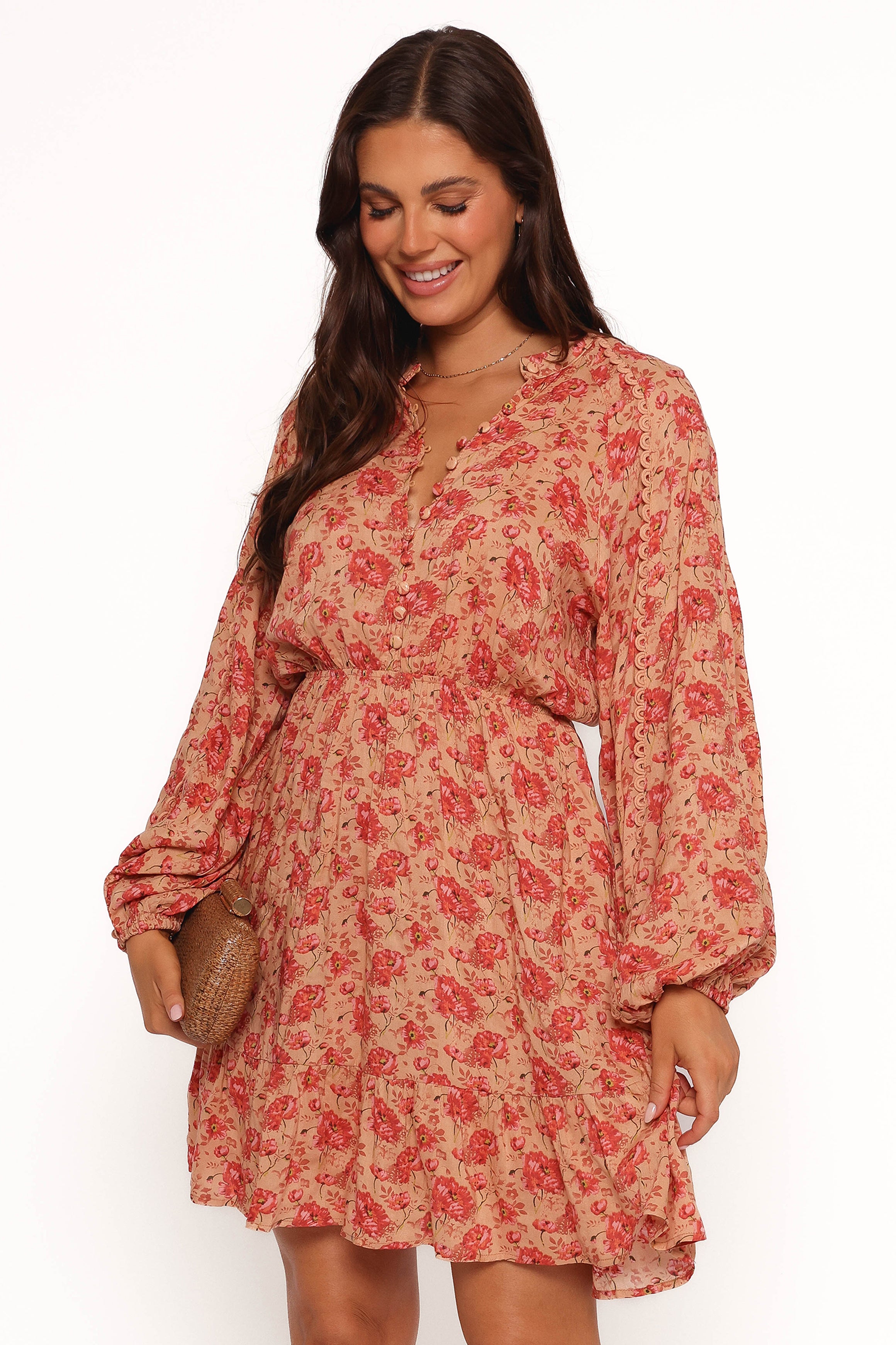 DRESSES Marti Mini Dress - Tan Floral