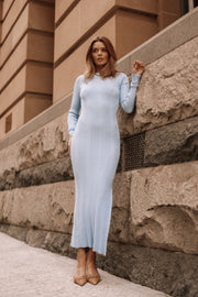 DRESSES Mattie Long Sleeve Maxi Dress - Blue Grey