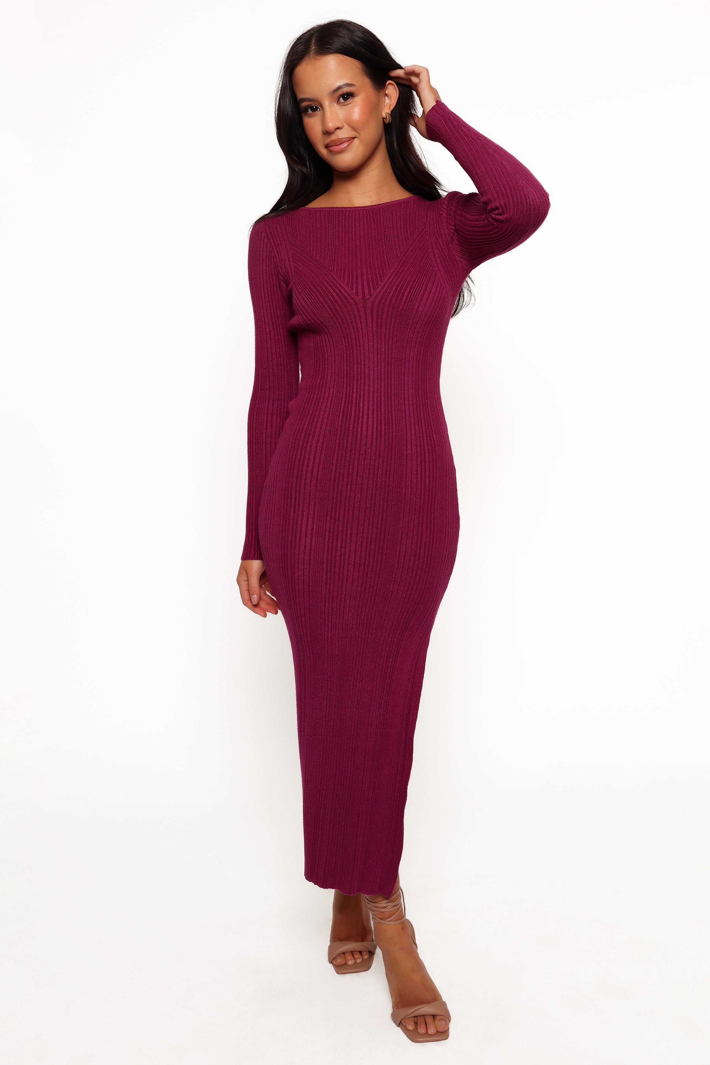 DRESSES Mattie Long Sleeve Maxi Dress - Plum