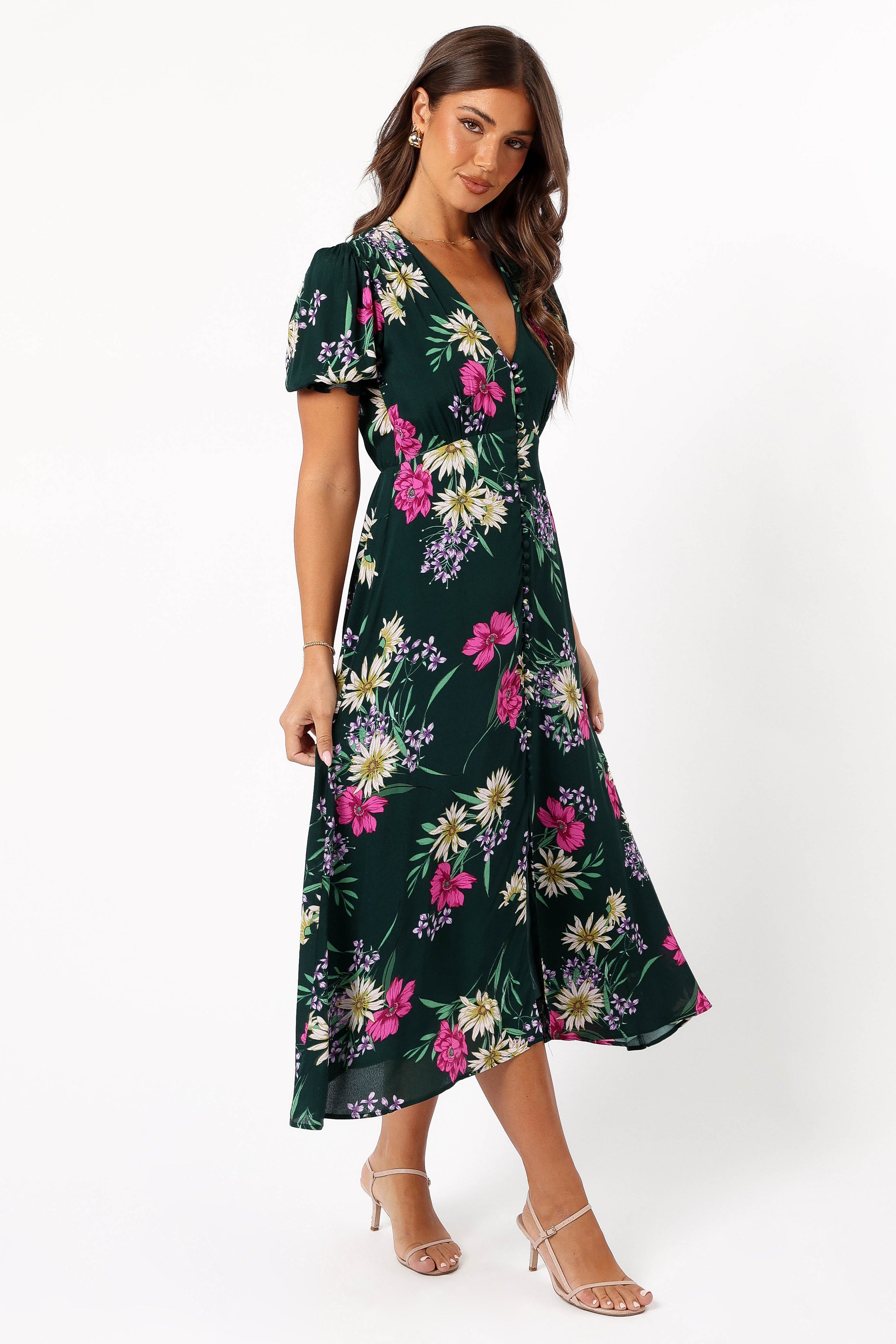DRESSES @Mazie Floral Midi Dress - Eden Florals