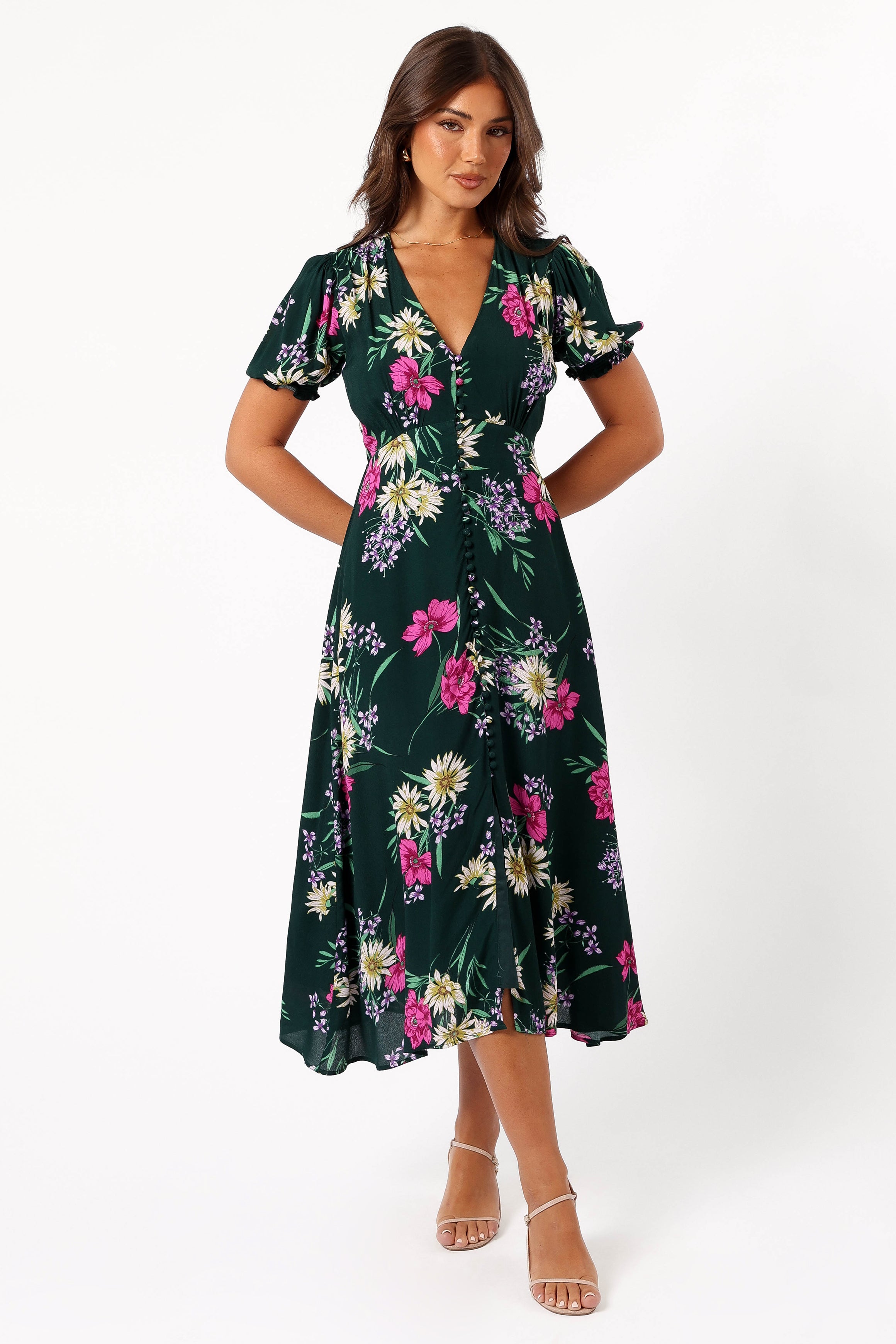 DRESSES @Mazie Floral Midi Dress - Eden Florals