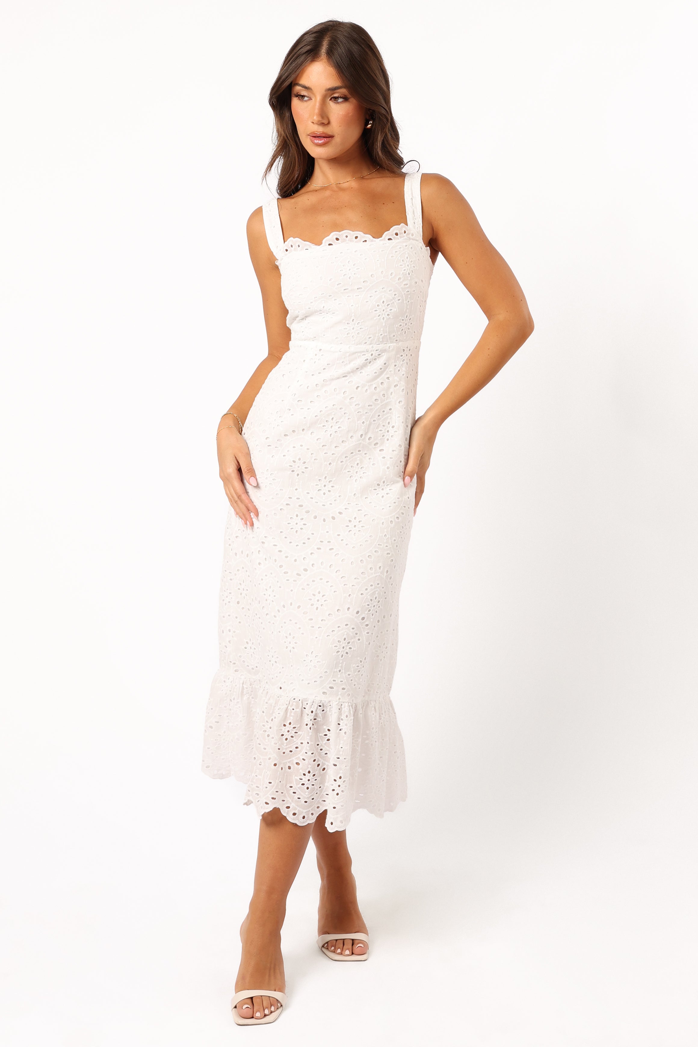 DRESSES Meadow Lace Midi Dress - Ivory