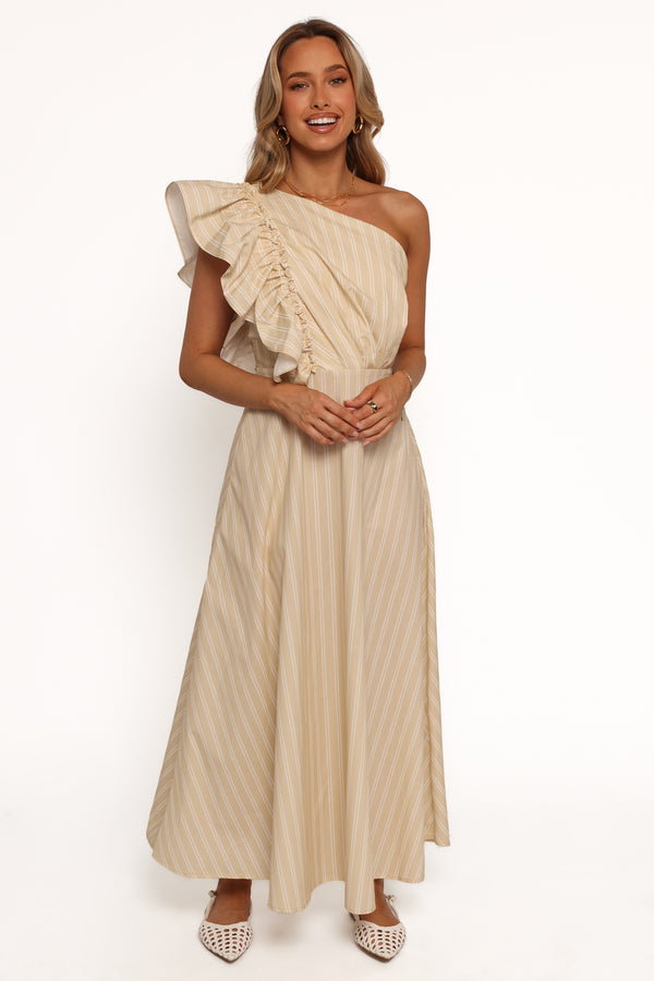 DRESSES Meggy Maxi Dress - Sand/White