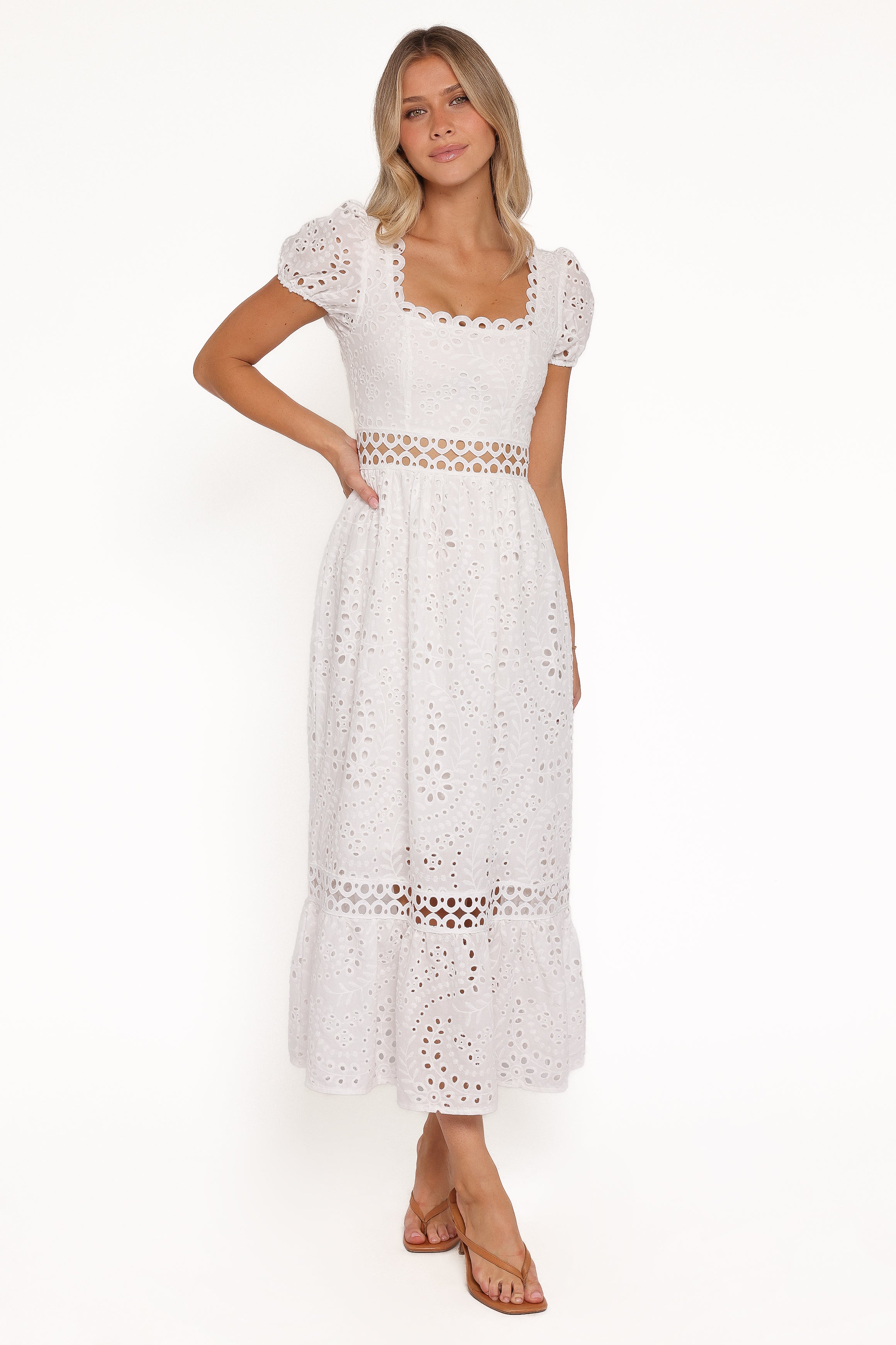 DRESSES Melania Midi Dress - White