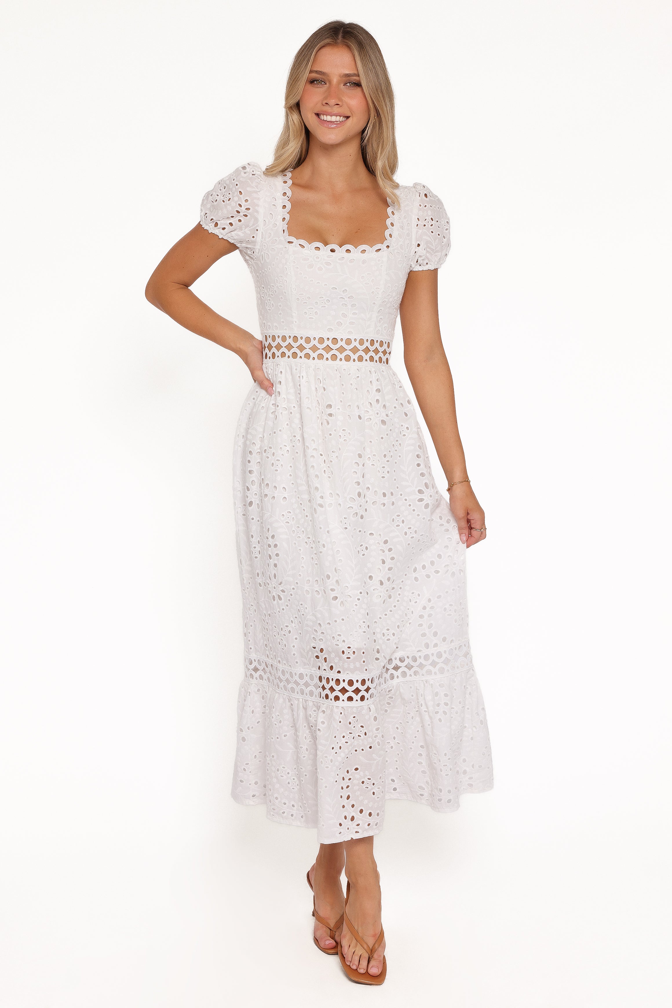 DRESSES Melania Midi Dress - White