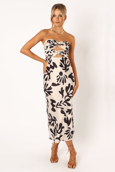 LOVERS + FRIENDS Easy Ruched hot Midi Dress - Carmel