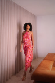 DRESSES Melody Plisse Halter Maxi Dress - Hot Pink