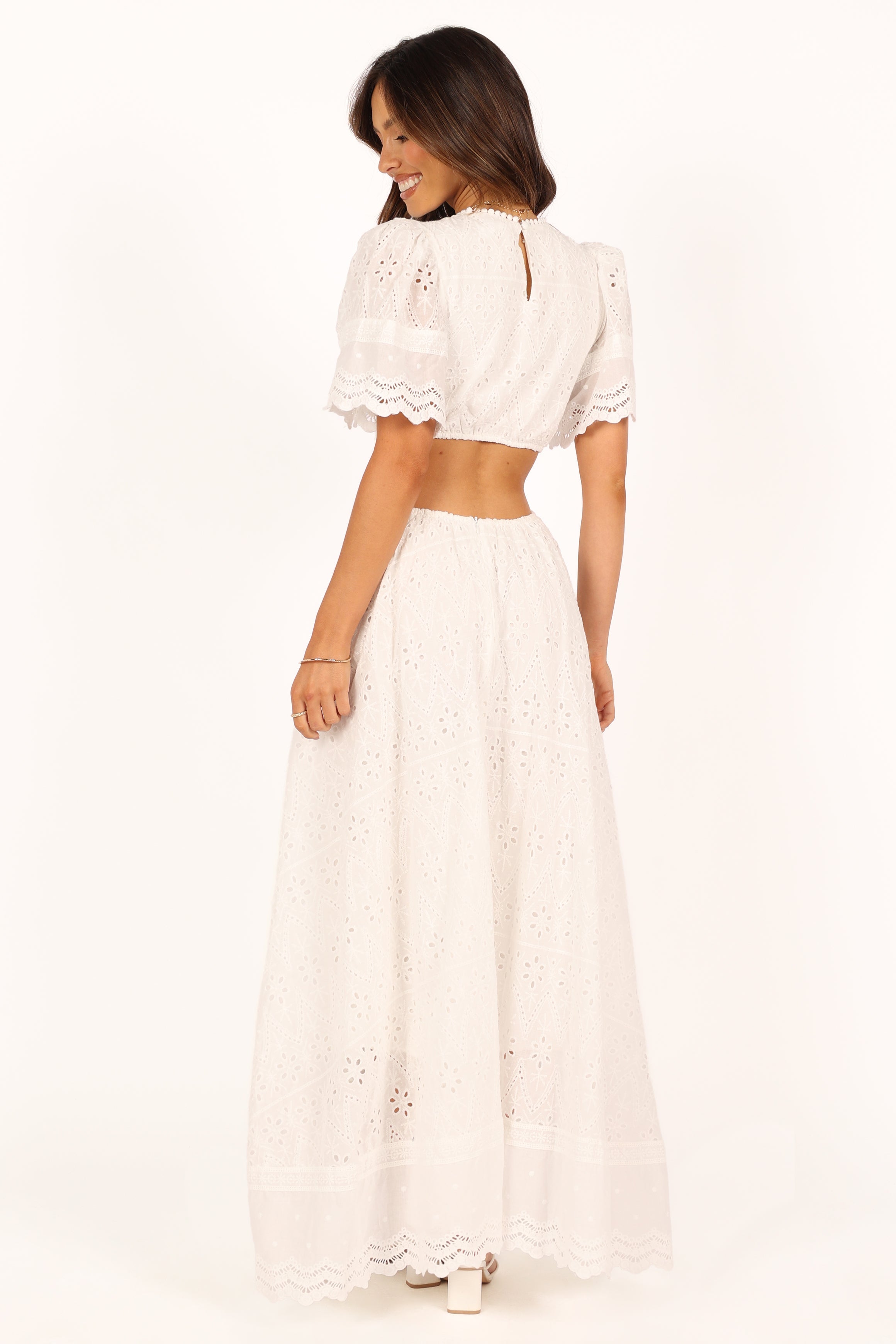 DRESSES @Merletto Cut Out Midi Dress - White