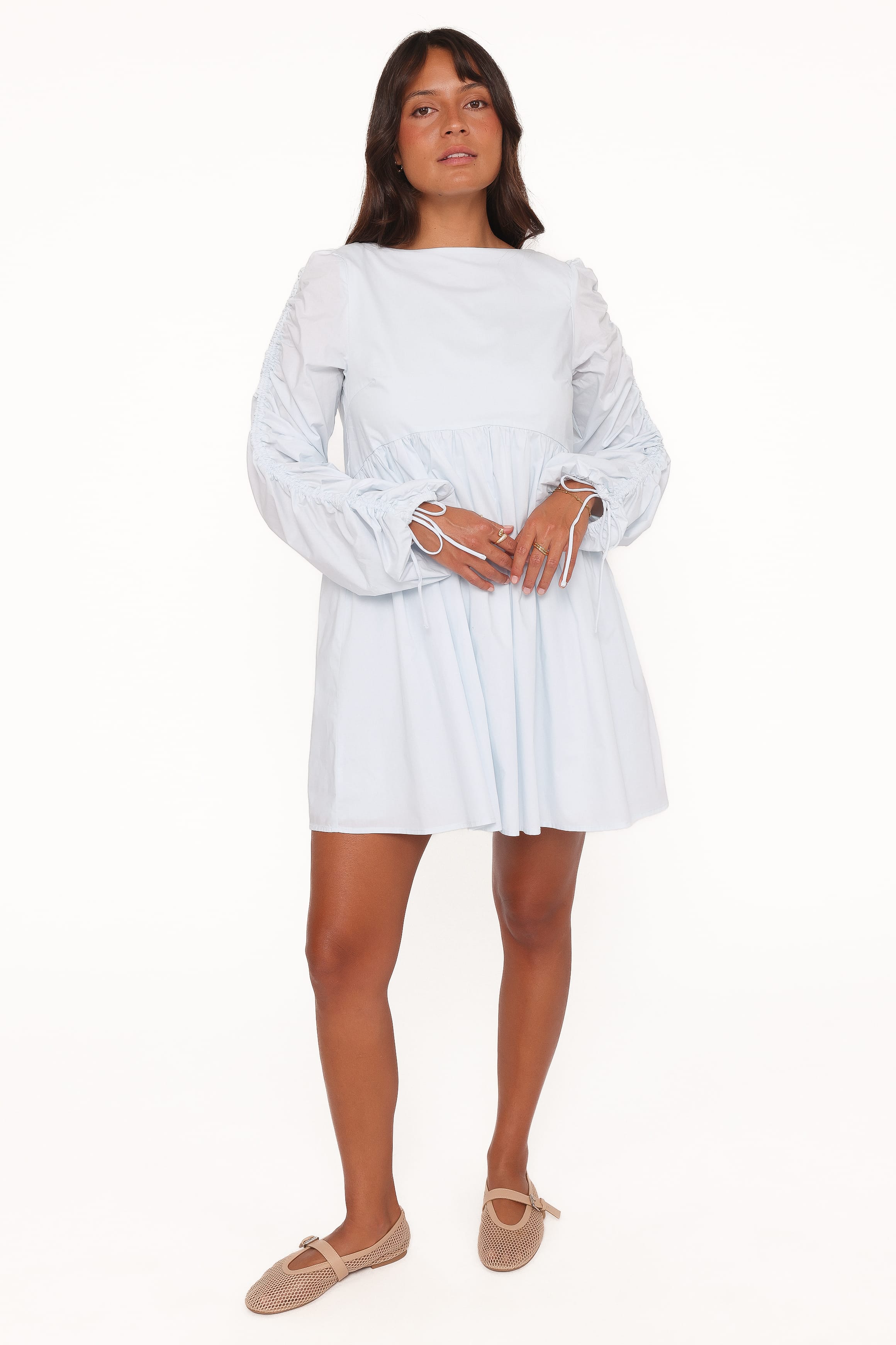 DRESSES Micaela Long Sleeve Mini Dress - Baby Blue