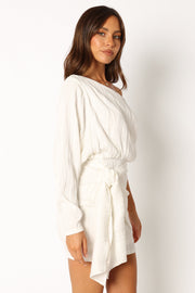 DRESSES @Micki One Shoulder Mini Dress - White
