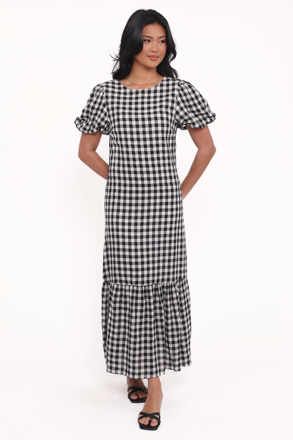 DRESSES Miguel Midi Dress - Black Gingham