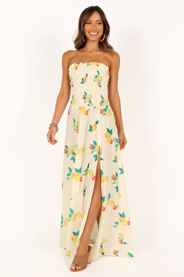 DRESSES @Mikaela Maxi Dress - Lemon Print