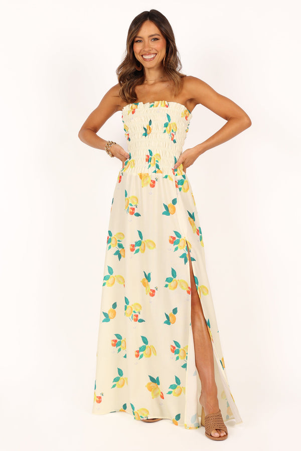 DRESSES @Mikaela Maxi Dress - Lemon Print