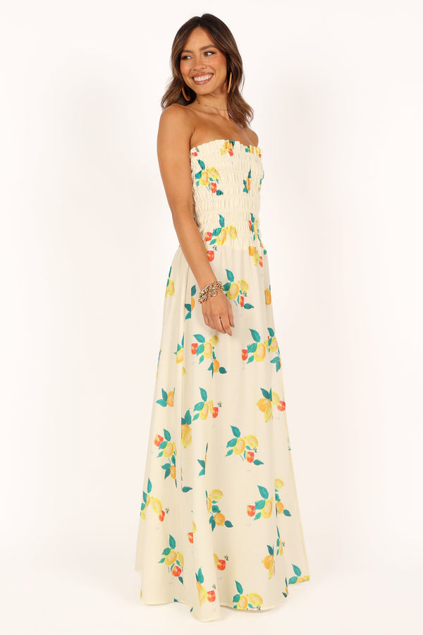 DRESSES @Mikaela Maxi Dress - Lemon Print