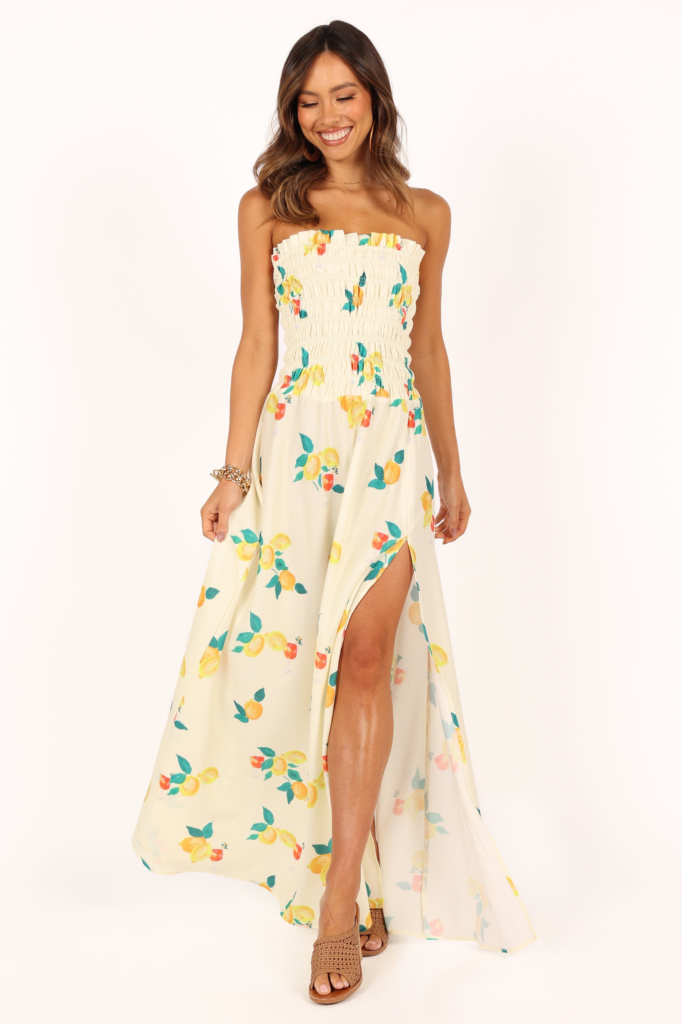 DRESSES @Mikaela Maxi Dress - Lemon Print