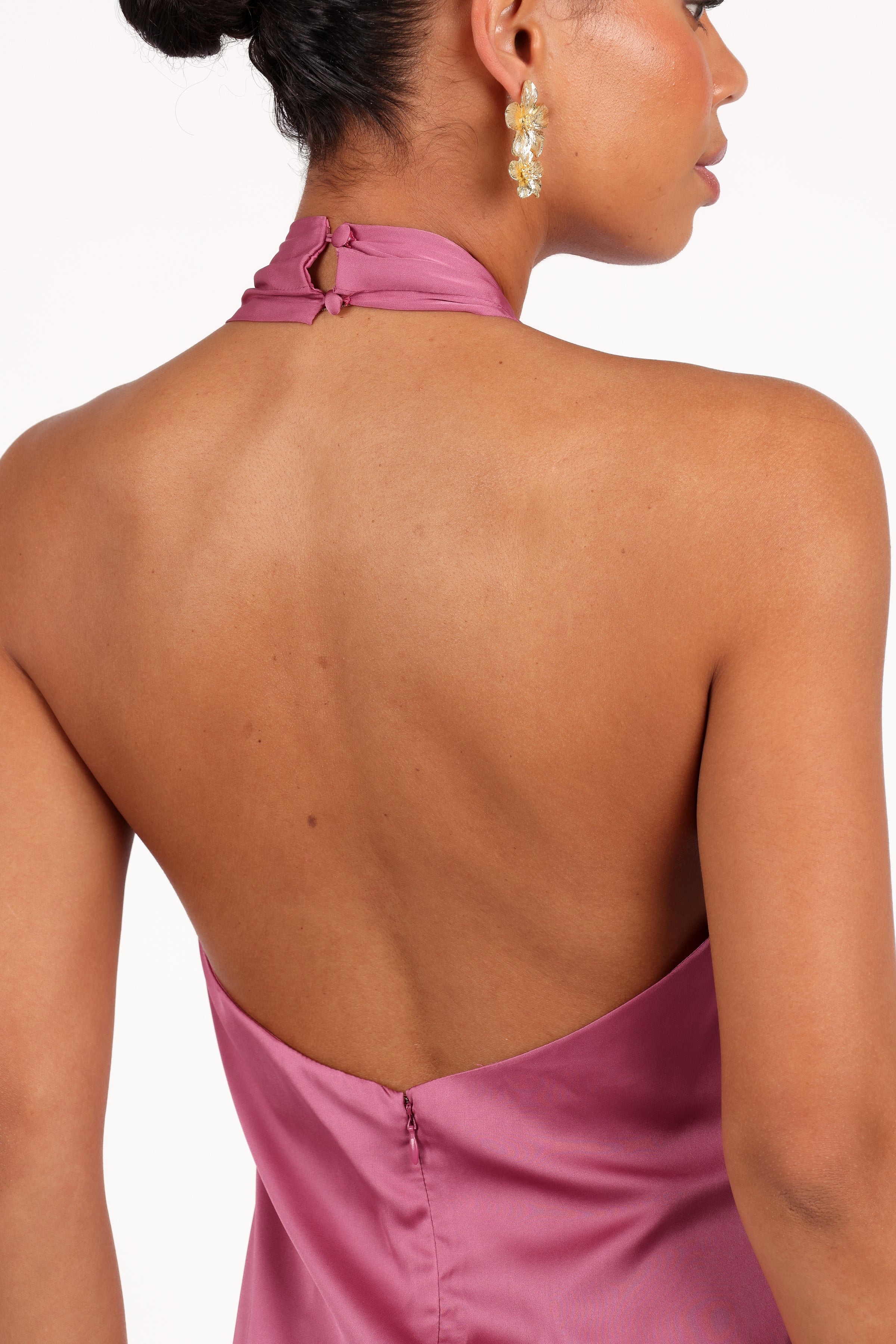 DRESSES Mila Halterneck Maxi Dress - Dark Rose