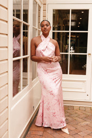 DRESSES Mila Halterneck Maxi Dress - Pink Floral