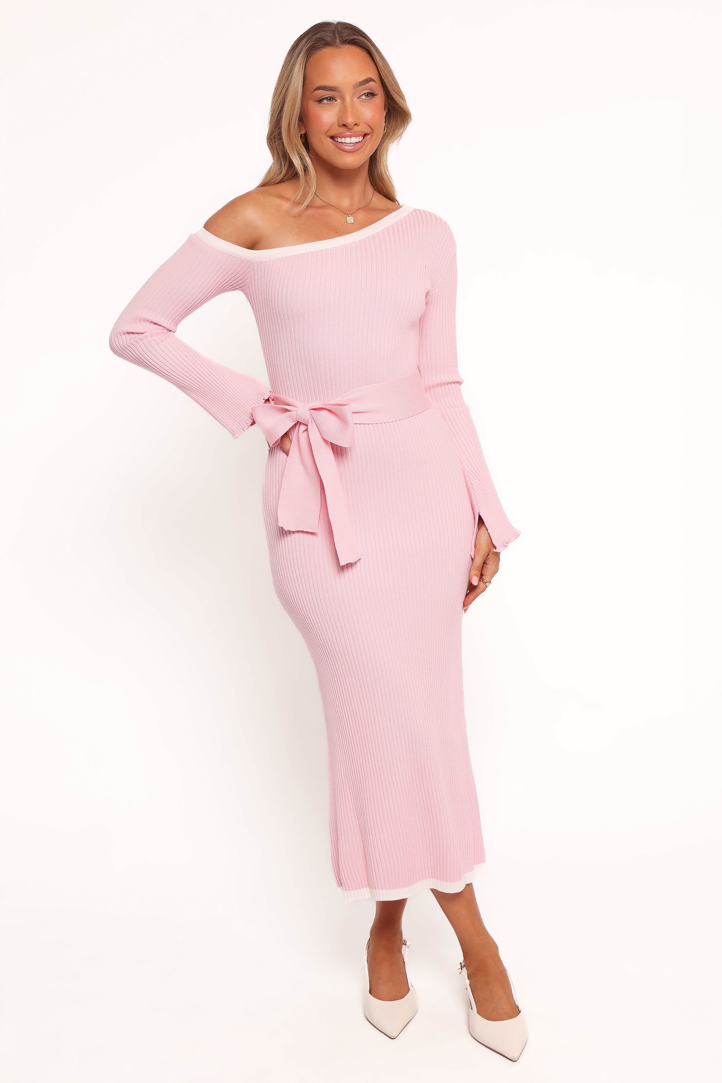 strapless open back dress Oh Hello - Wedding Guest - Charlotte Floral Pink Maxi Dress