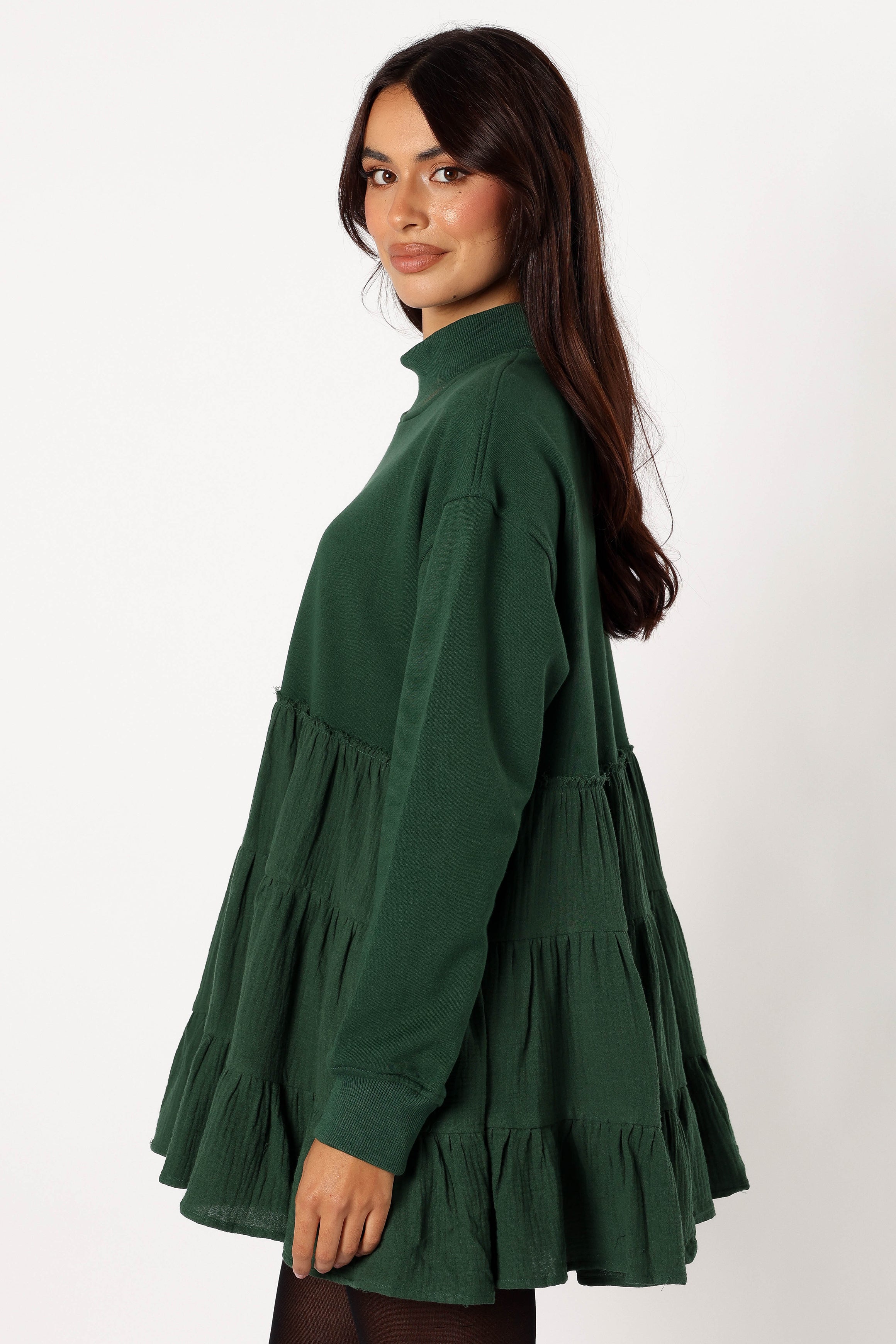 DRESSES @Minia Longsleeve Mini Dress - Hunter Green