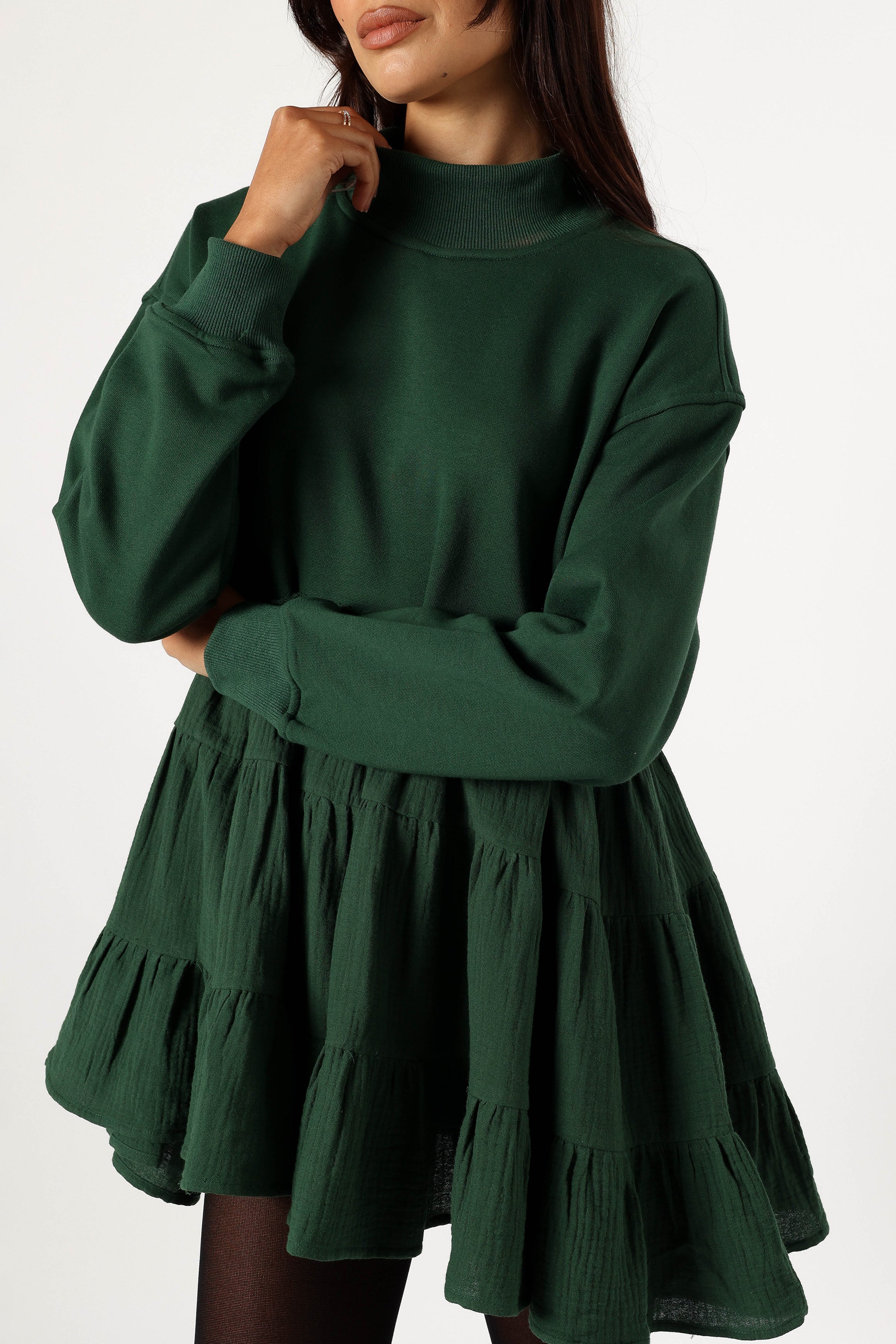 DRESSES @Minia Longsleeve Mini Dress - Hunter Green