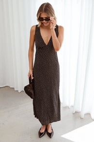 DRESSES Mirae Maxi Dress - Black Polka Dot