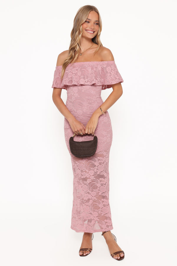 DRESSES Mirelle Off Shoulder Lace Maxi Dress - Pink