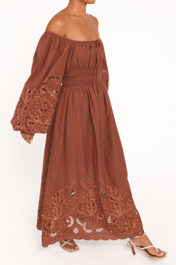 DRESSES Mirren Midi Dress - Chocolate Brown