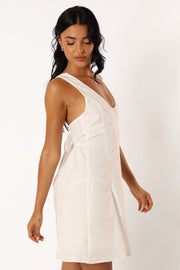 DRESSES @Missy Bow Back Mini Dress - White