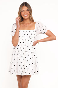 DRESSES Mona Mini Dress - Black Polka