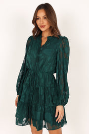 DRESSES @Monary Long Sleeve Mini Dress - Emerald