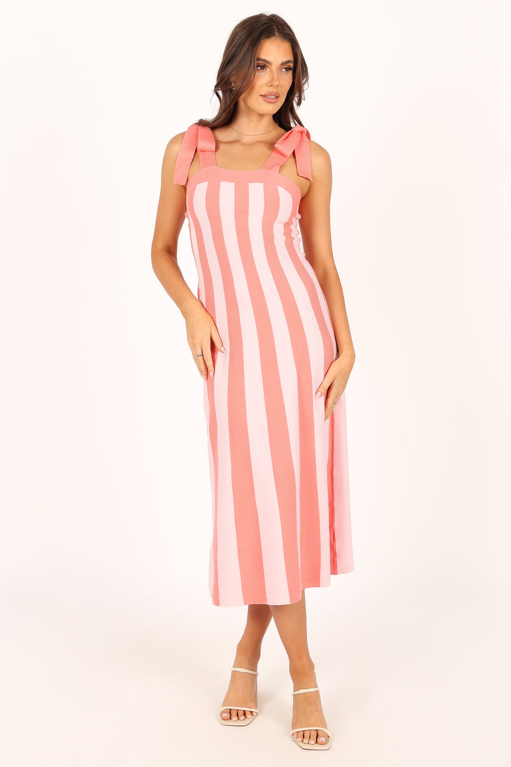 DRESSES @Montel Knit Midi Dress - Pink Blush