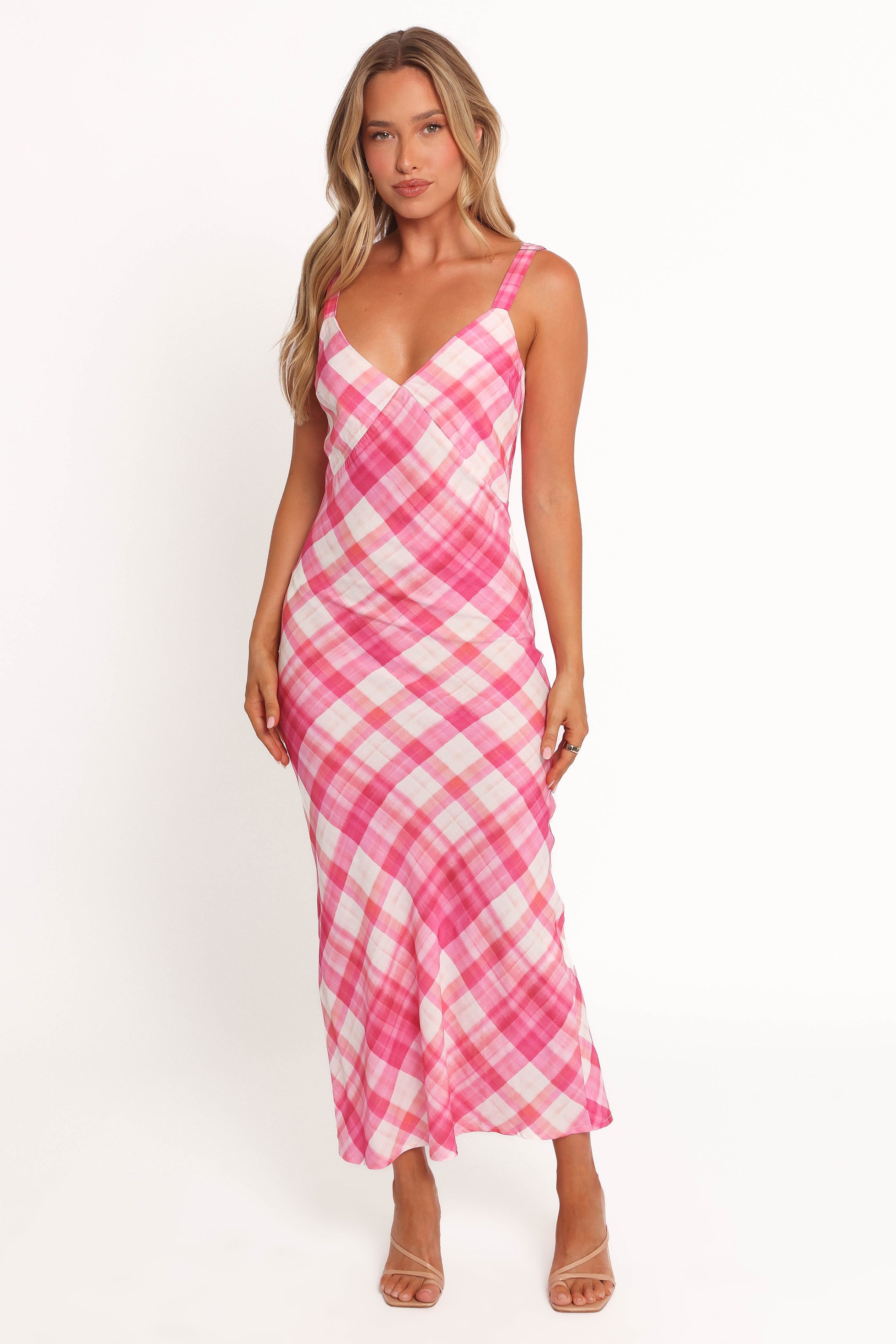 DRESSES Morghan Midi Dress - Pink Check